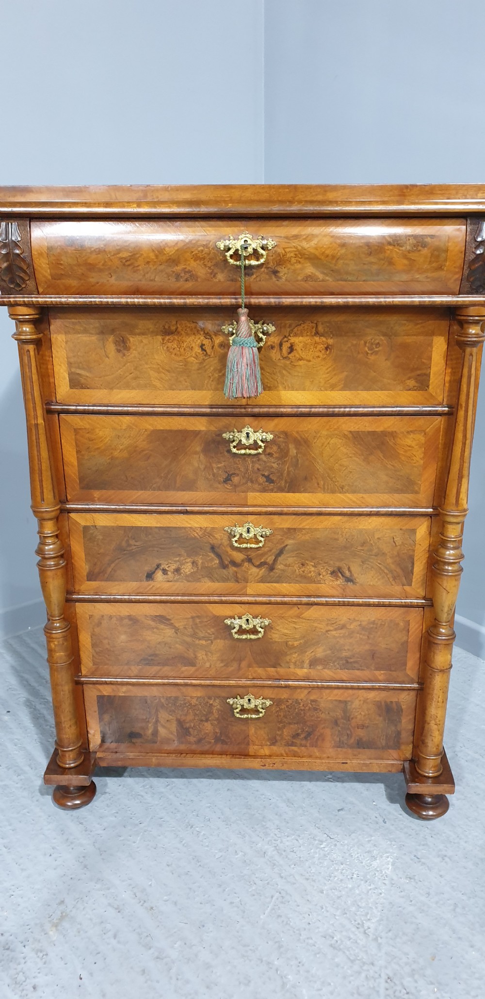 Fine Burr Walnut Chest of Drawers View II