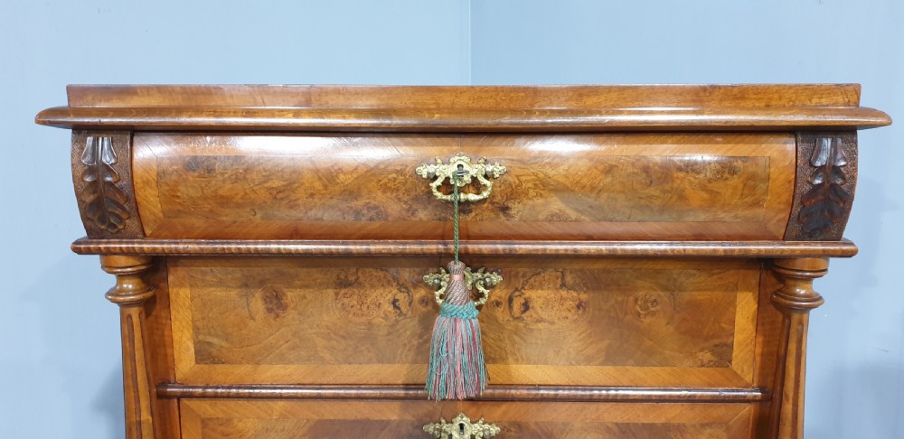 Fine Burr Walnut Chest of Drawers View III