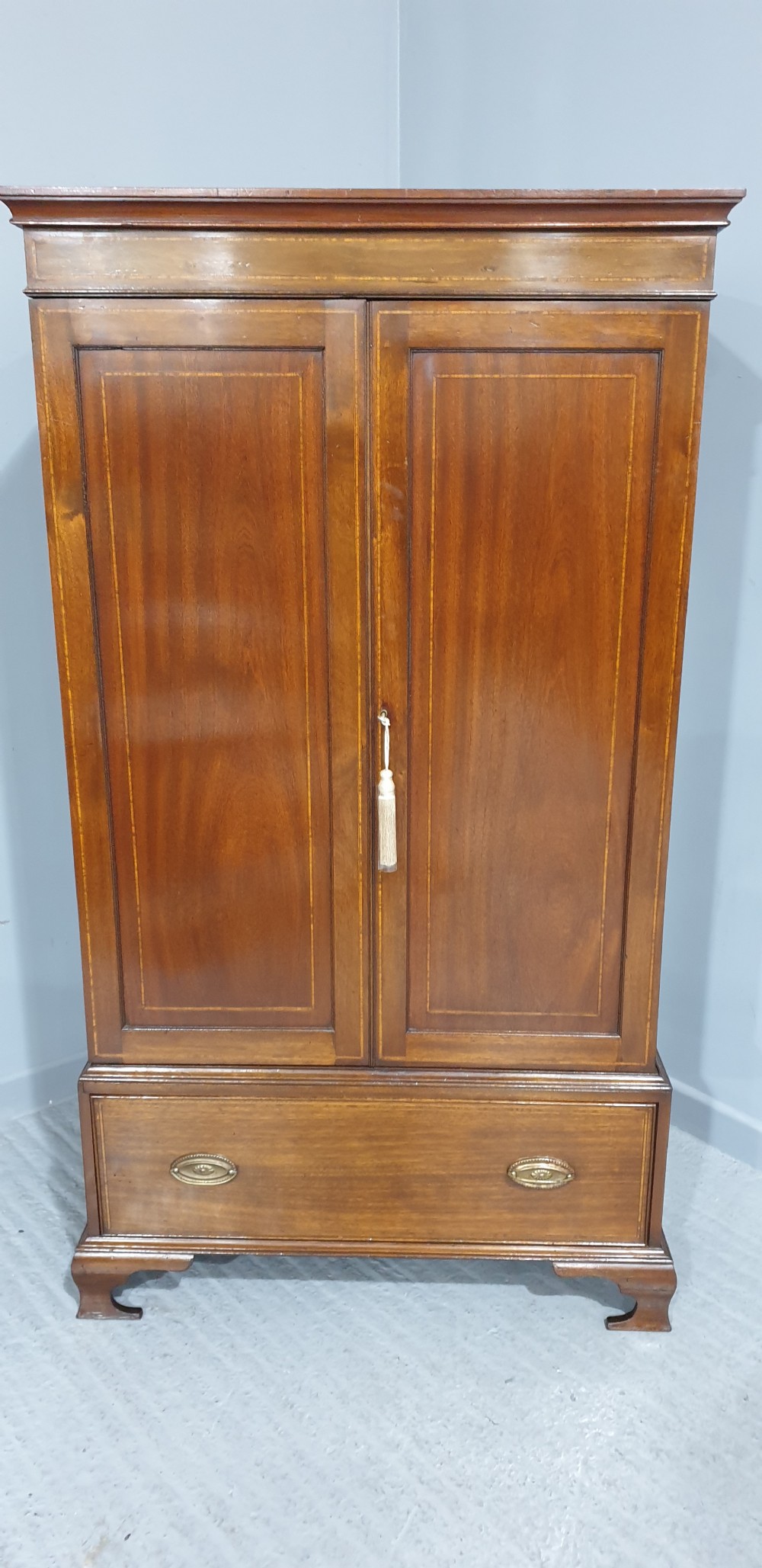 Mahogany Linen Press of Small Proportions View II