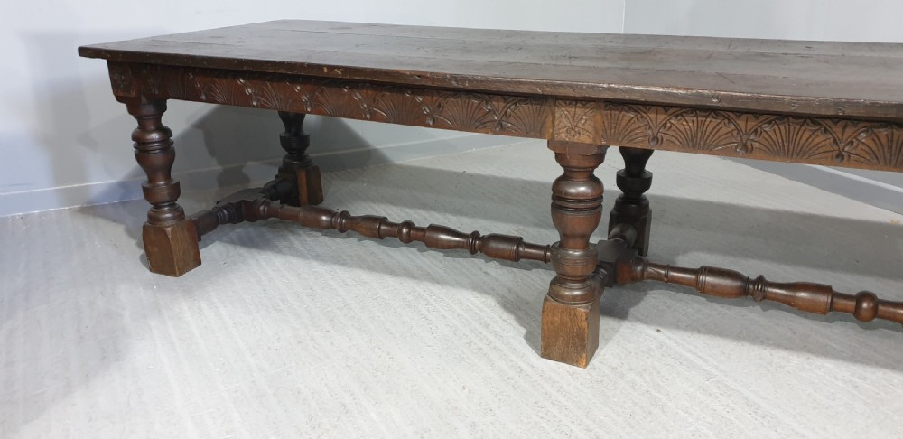 Huge Tudor Oak Banqueting Kitchen Refrectory Dining Table View III