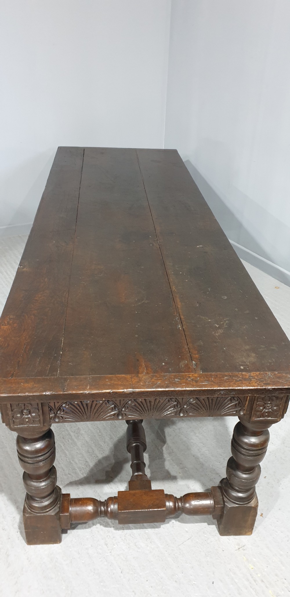 Huge Tudor Oak Banqueting Kitchen Refrectory Dining Table View VI