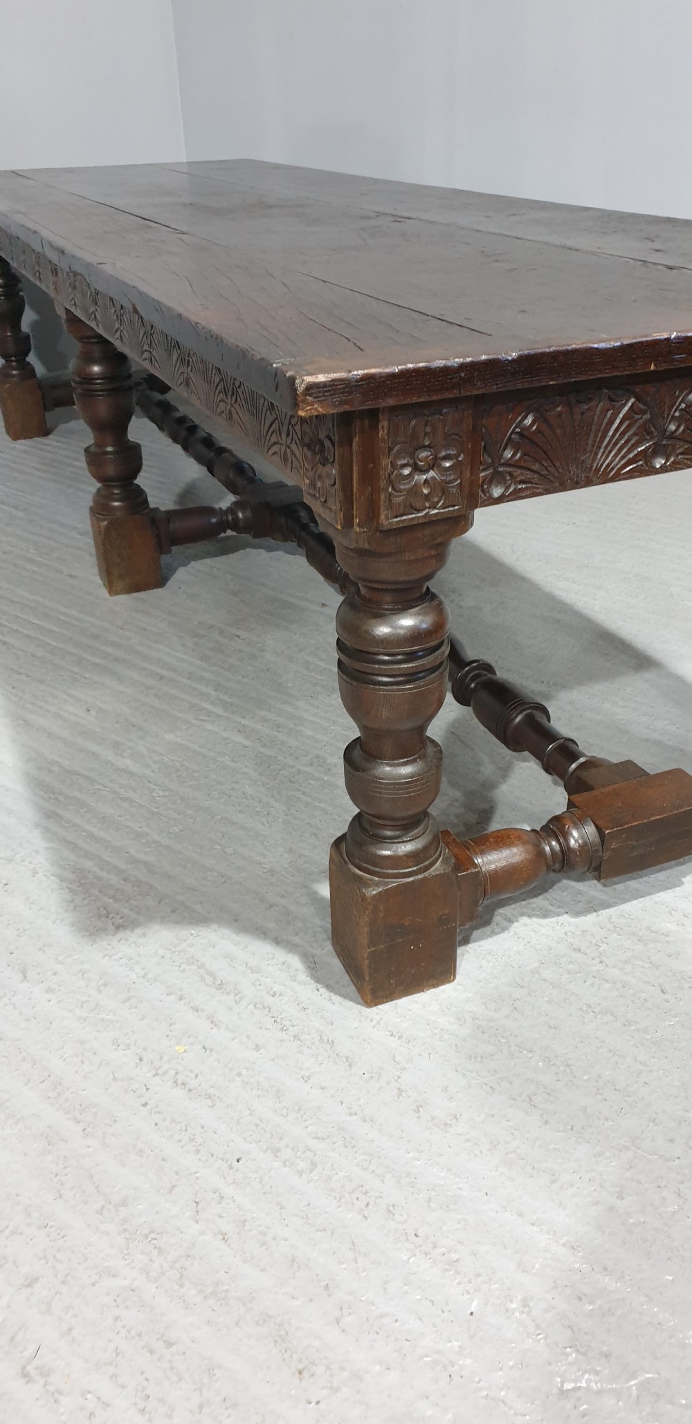 Huge Tudor Oak Banqueting Kitchen Refrectory Dining Table View VIII