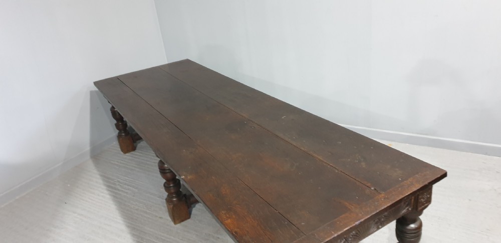 Huge Tudor Oak Banqueting Kitchen Refrectory Dining Table View IX