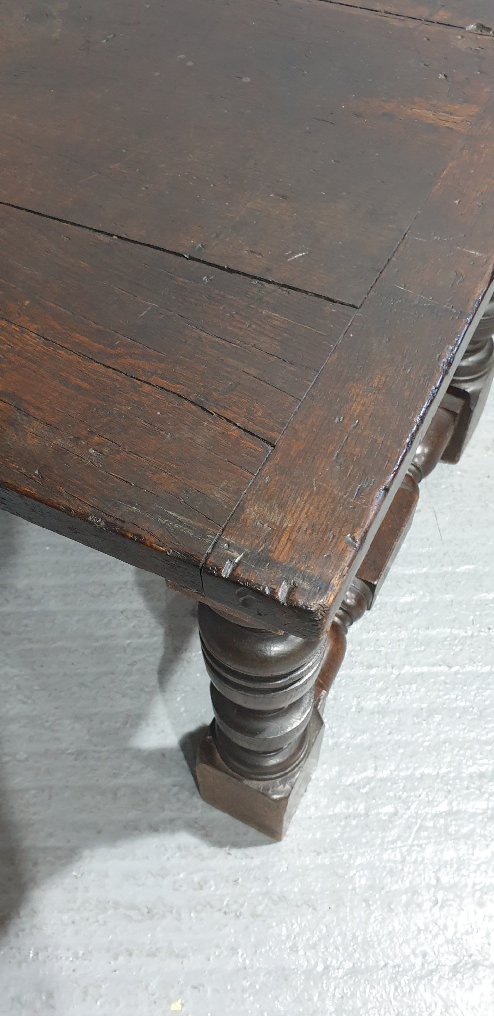 Huge Tudor Oak Banqueting Kitchen Refrectory Dining Table View XI