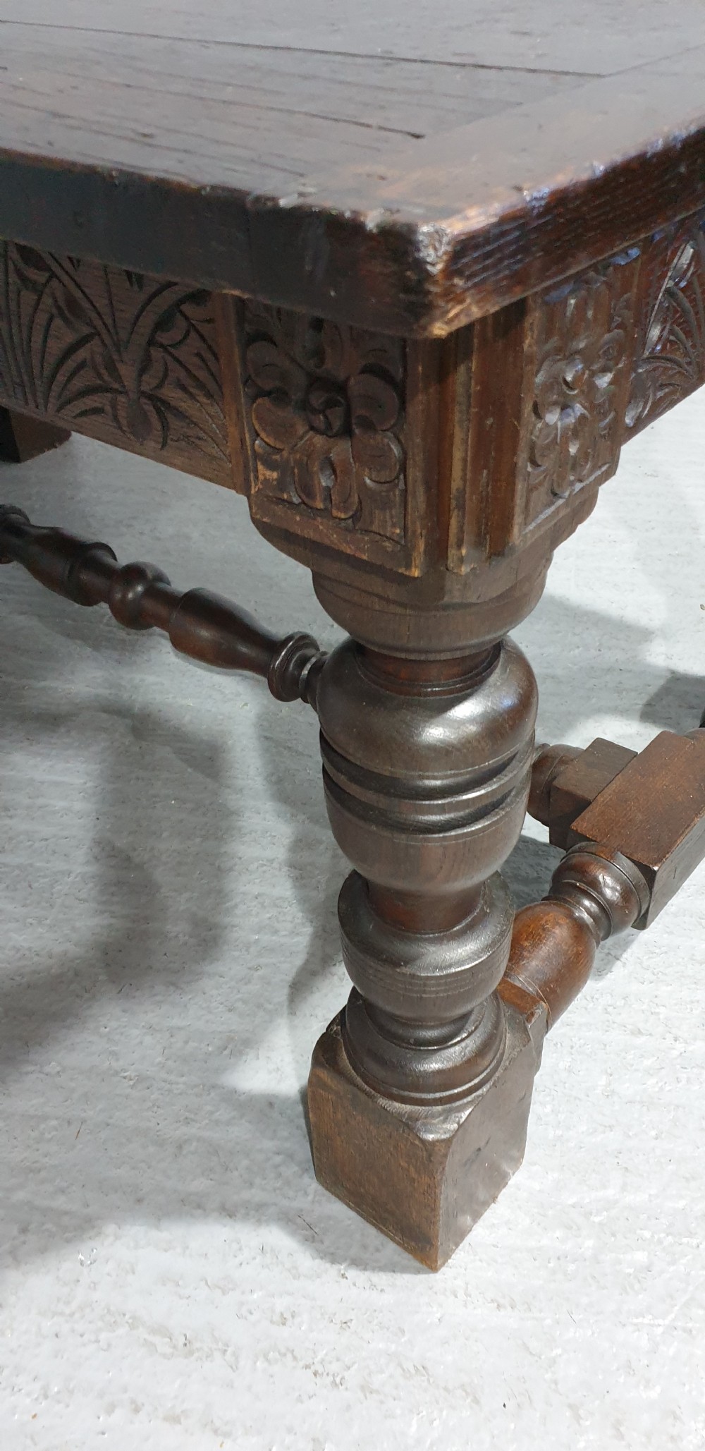 Huge Tudor Oak Banqueting Kitchen Refrectory Dining Table View XII