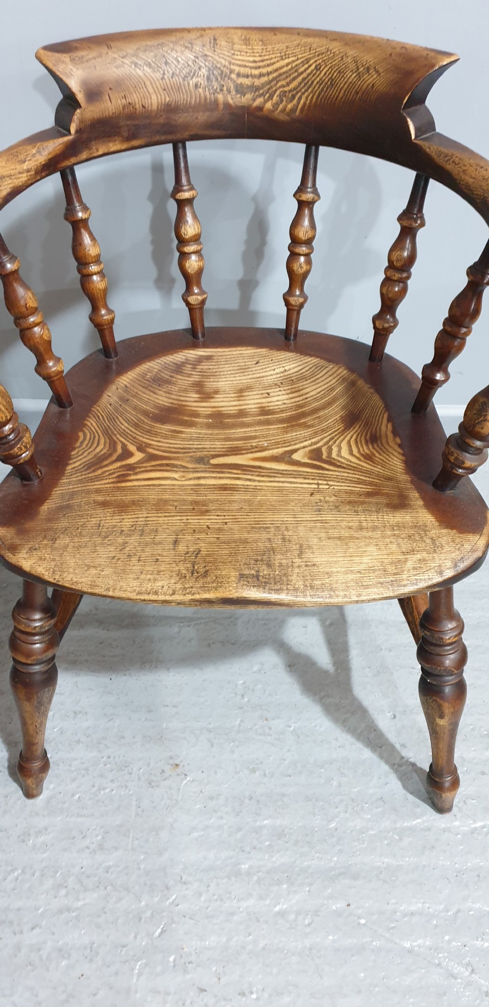 Set Ten English Elm Smokers Bow Chairs View IV