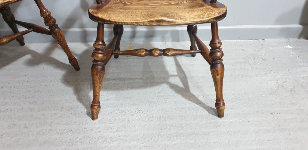 Set Ten English Elm Smokers Bow Chairs View V