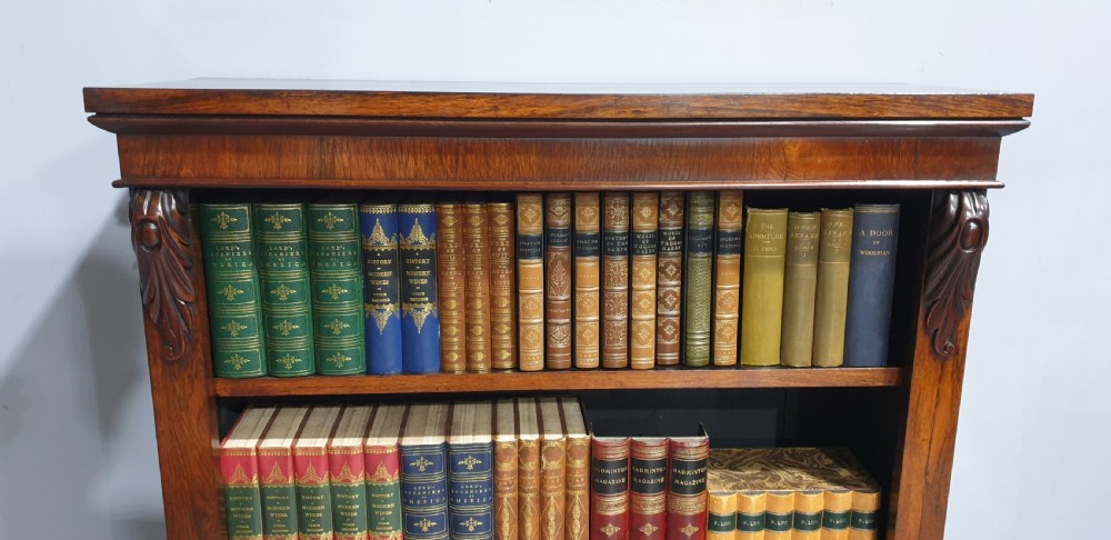 Fine Victorian Rosewood Open Adjustable Library Bookcase View II