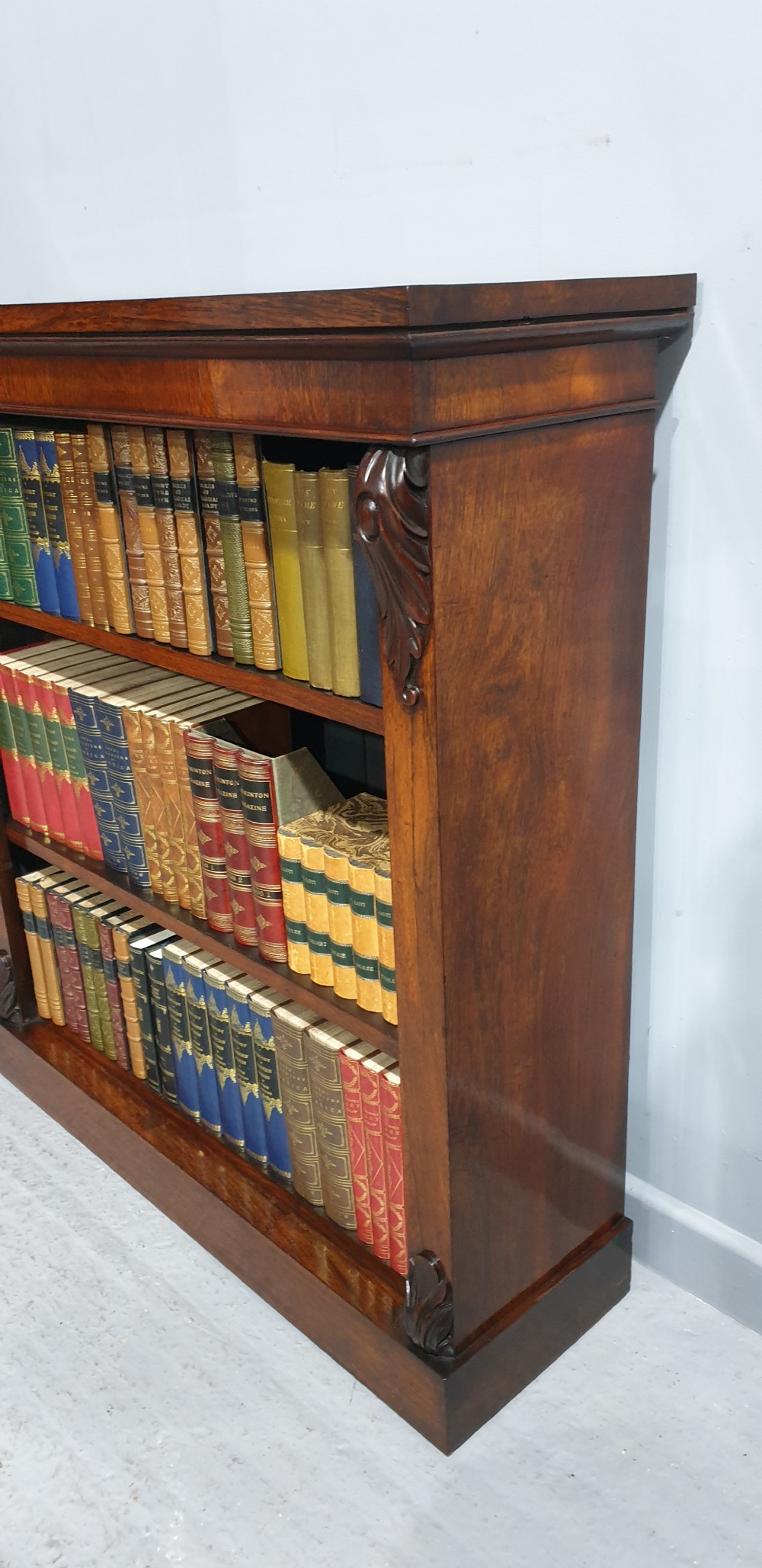 Fine Victorian Rosewood Open Adjustable Library Bookcase View V