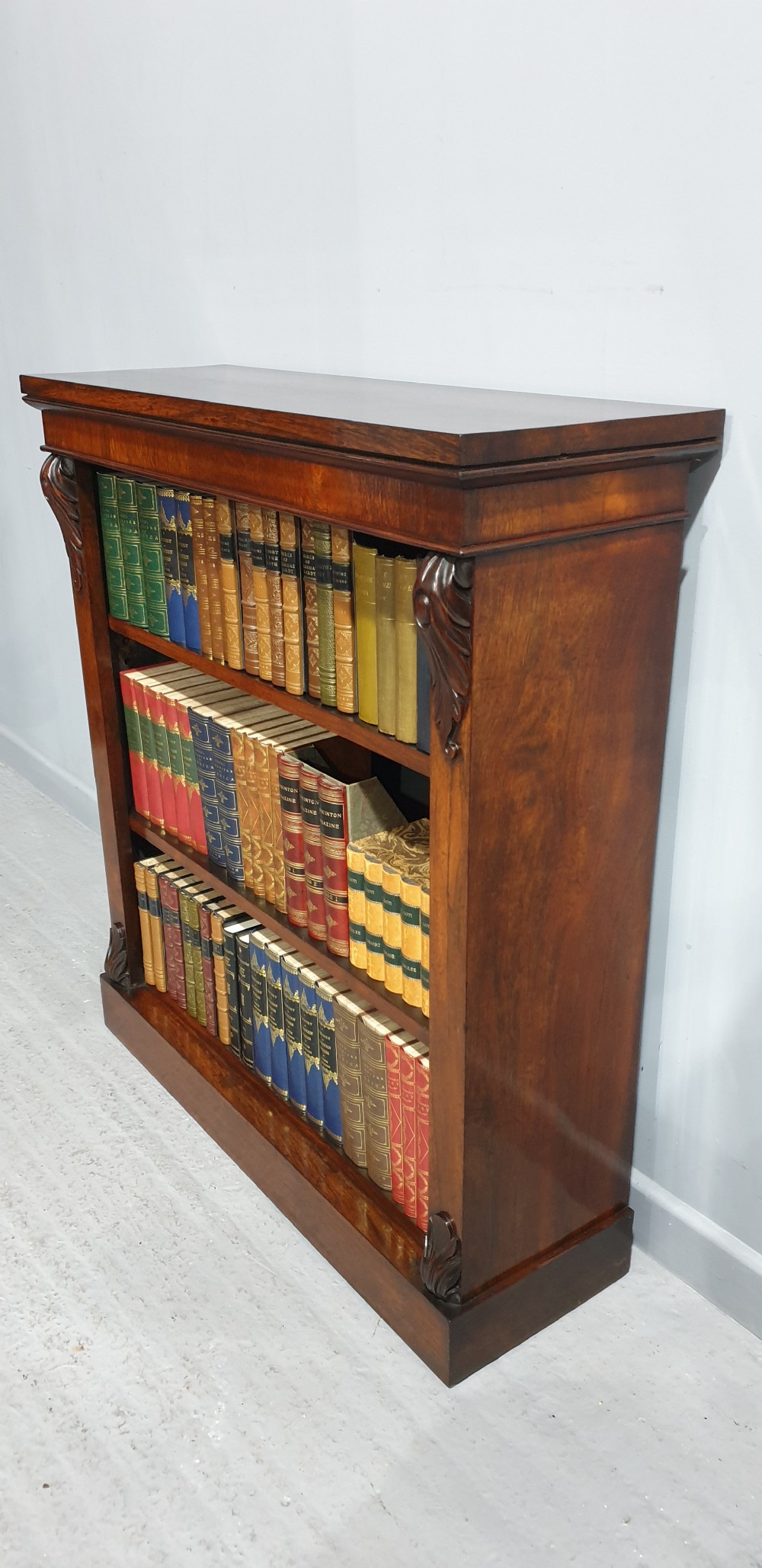 Fine Victorian Rosewood Open Adjustable Library Bookcase View VI
