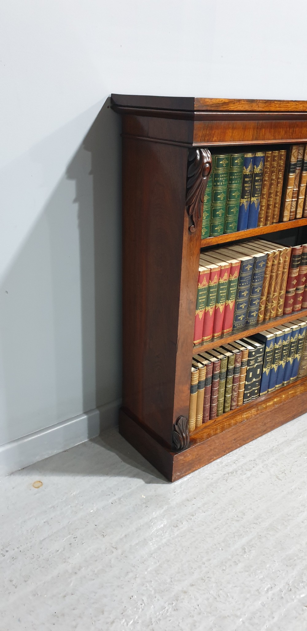 Fine Victorian Rosewood Open Adjustable Library Bookcase View VIII