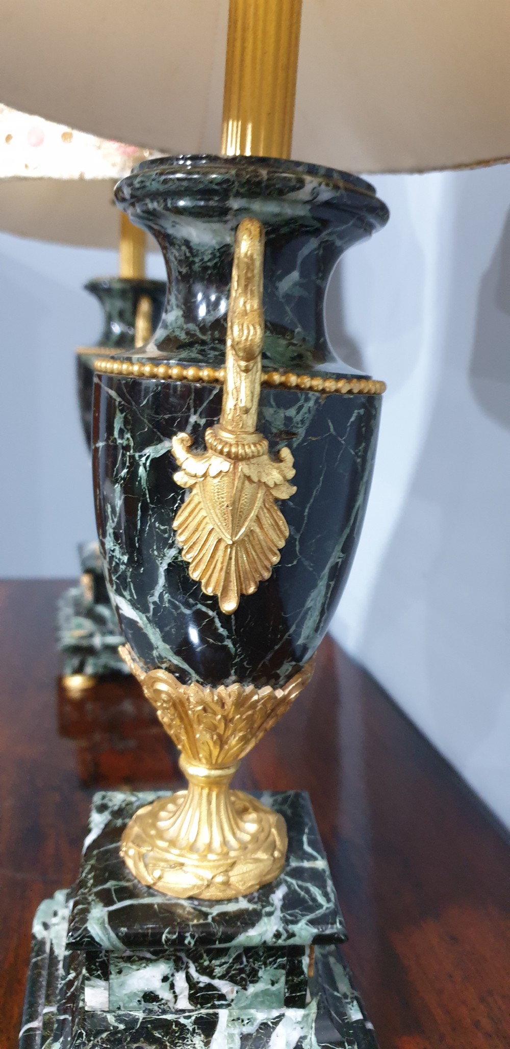 Pair Black Marble and Ormolu Table Lamps View IV