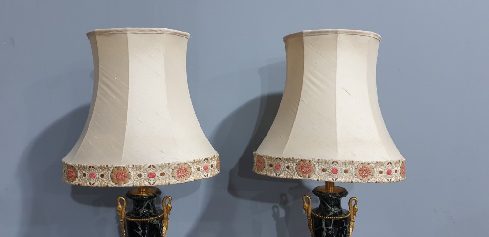 Pair Black Marble and Ormolu Table Lamps View IX