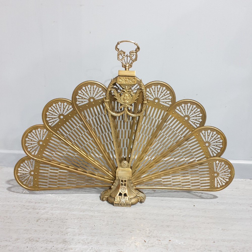 Excellent Brass Peacock Fire Screen