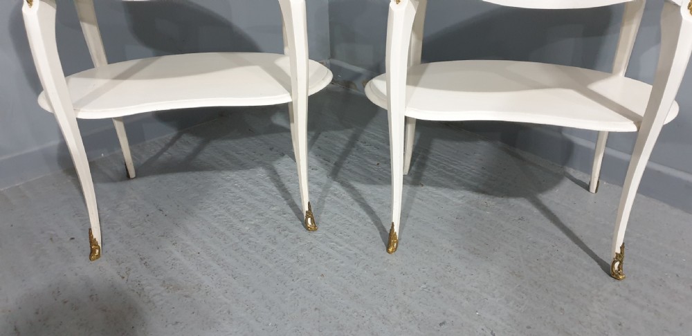 Pair French Painted and Gilt Mounted Tables View II
