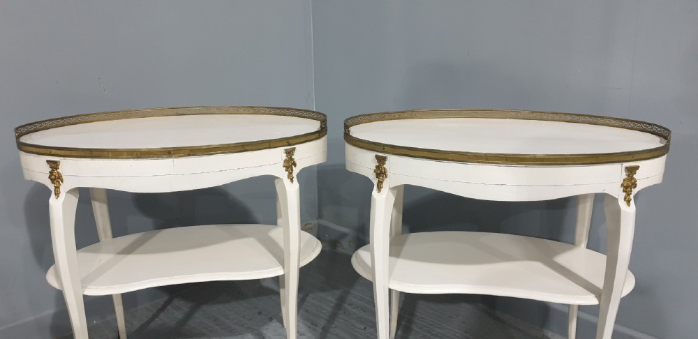 Pair French Painted and Gilt Mounted Tables View III