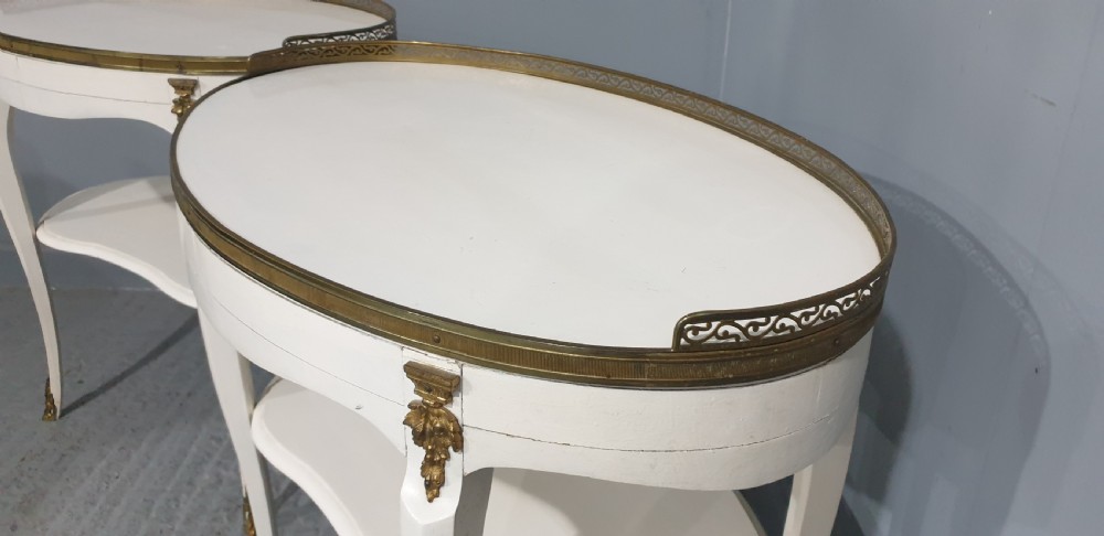Pair French Painted and Gilt Mounted Tables View V