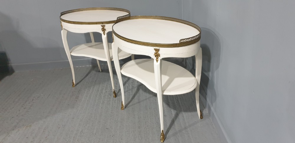 Pair French Painted and Gilt Mounted Tables View VI