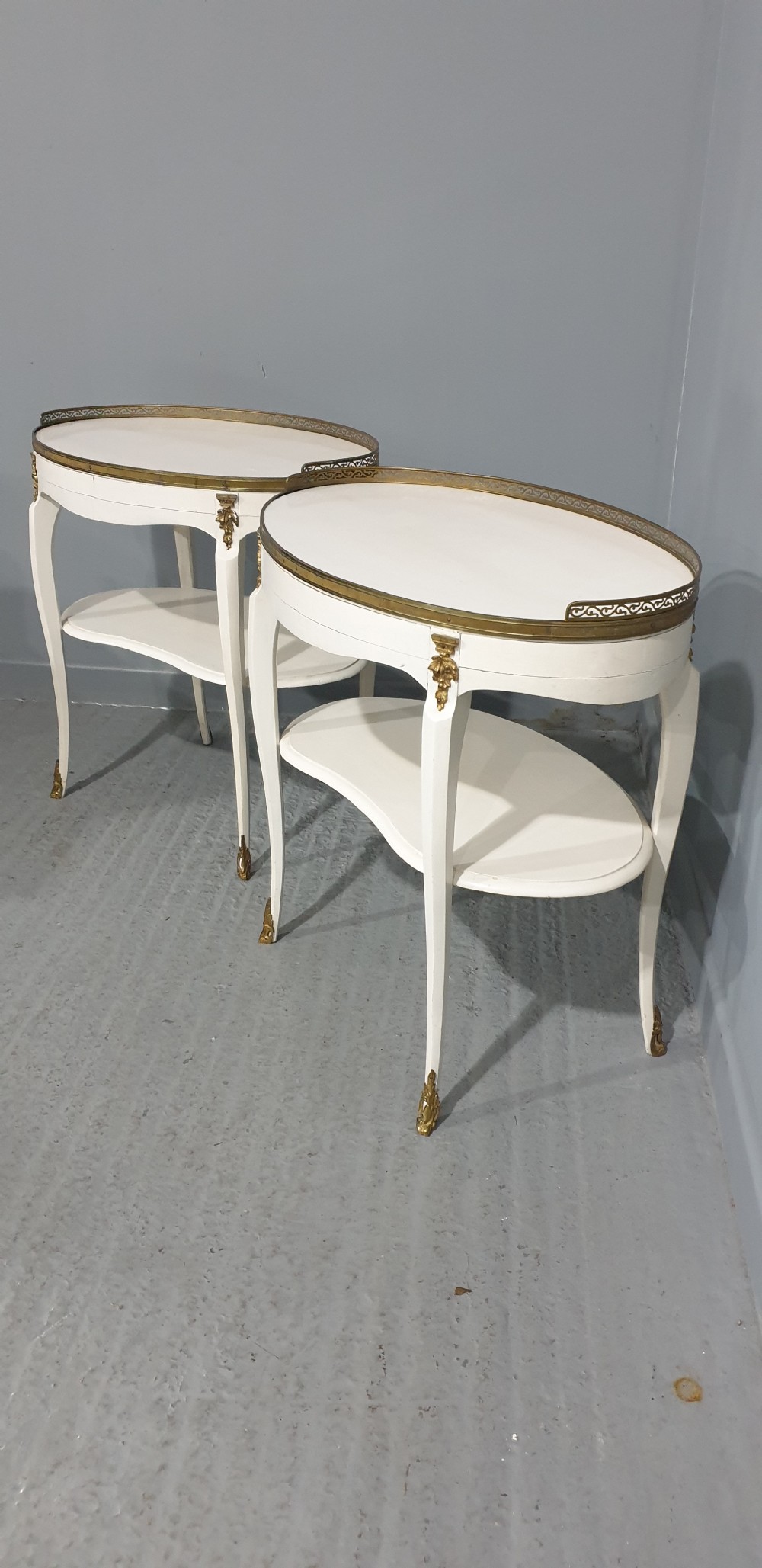 Pair French Painted and Gilt Mounted Tables View VII