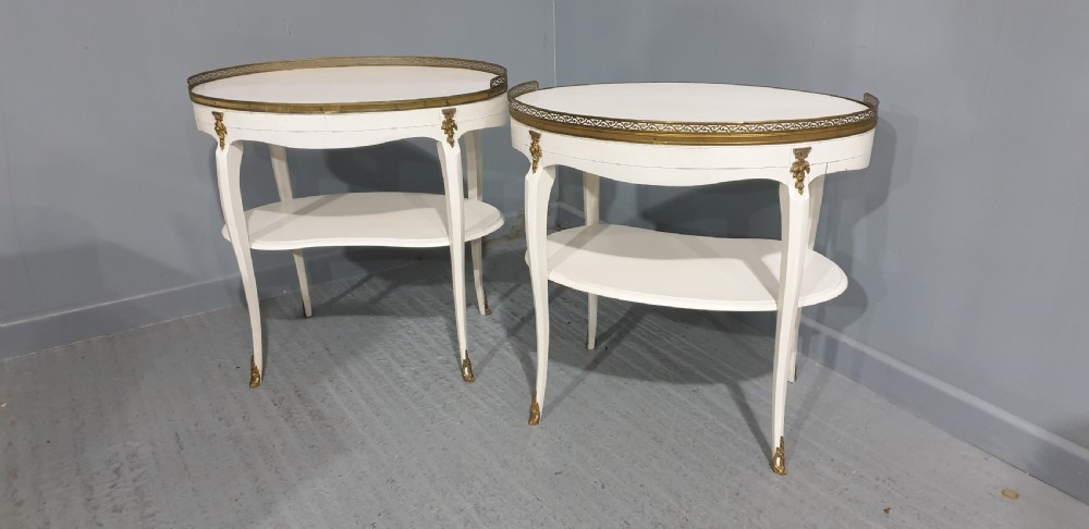 Pair French Painted and Gilt Mounted Tables View IX
