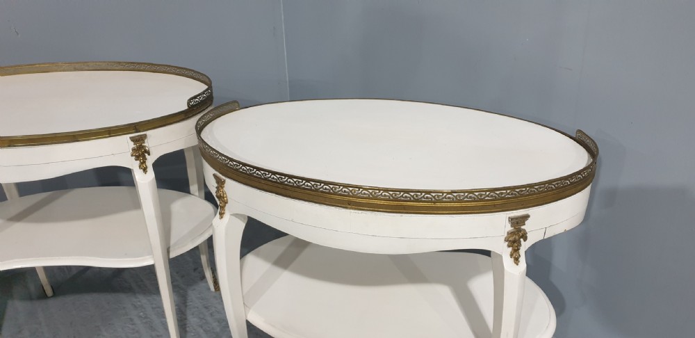 Pair French Painted and Gilt Mounted Tables View X