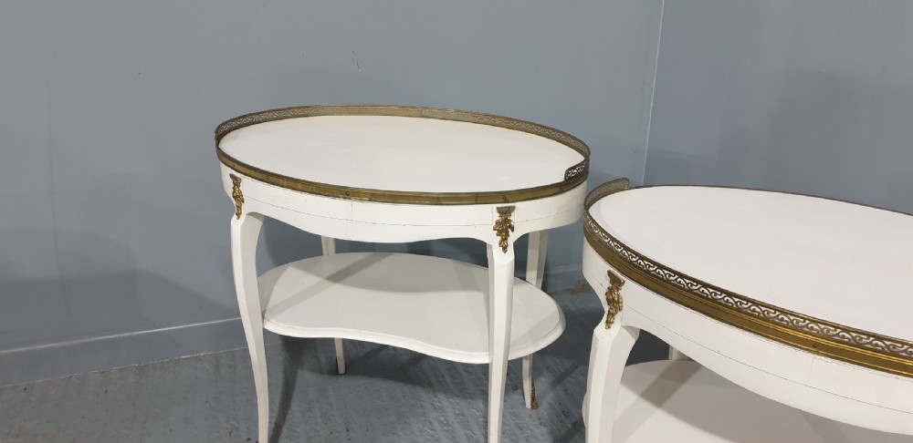 Pair French Painted and Gilt Mounted Tables View XI