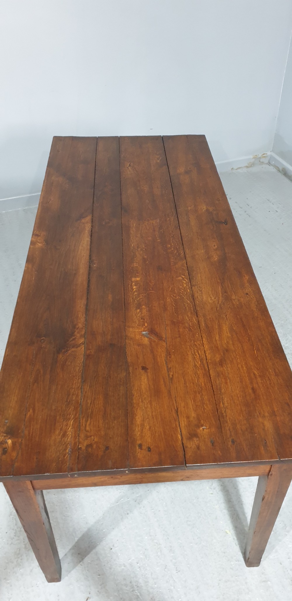 English Farmhouse Oak Refrectory Kitchen Dining Table View VI