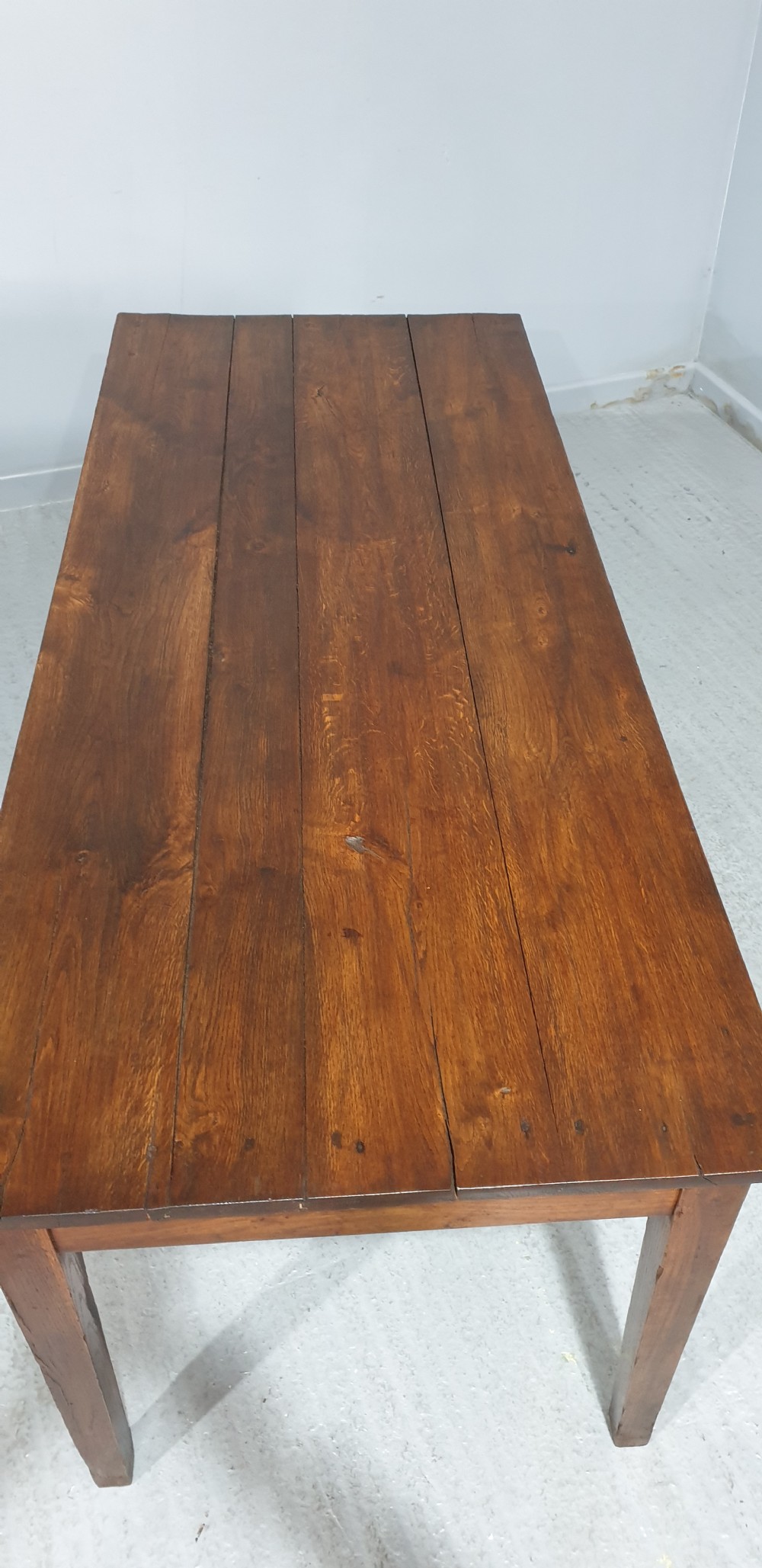 English Farmhouse Oak Refrectory Kitchen Dining Table View VII