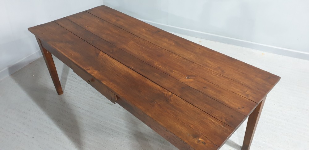 English Farmhouse Oak Refrectory Kitchen Dining Table View VIII