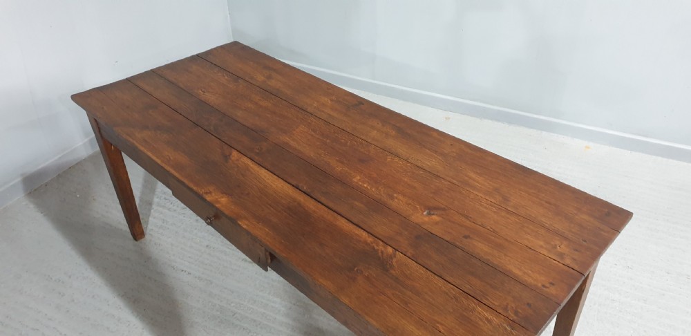 English Farmhouse Oak Refrectory Kitchen Dining Table View IX