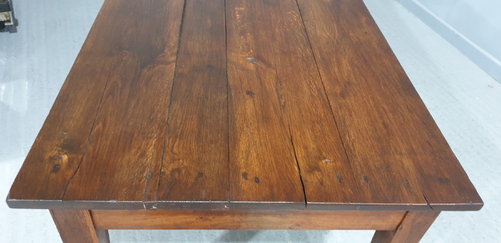 English Farmhouse Oak Refrectory Kitchen Dining Table View XI