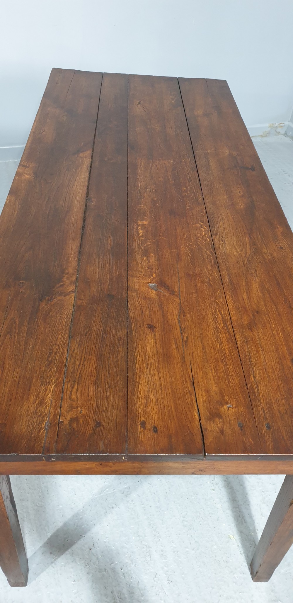 English Farmhouse Oak Refrectory Kitchen Dining Table View XIII