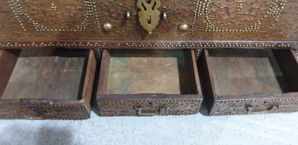 Superb Anglo Indian Marriage Coffer View XIV