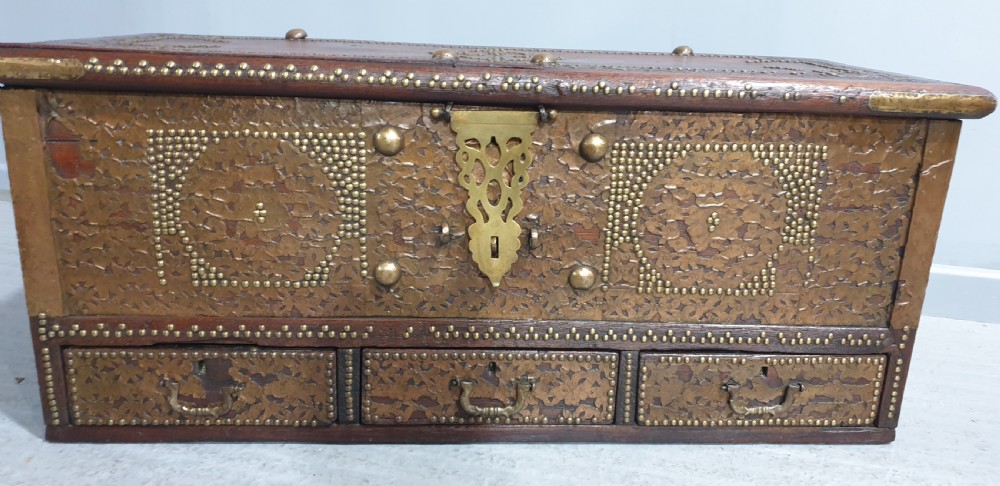 Superb Anglo Indian Marriage Coffer View XV