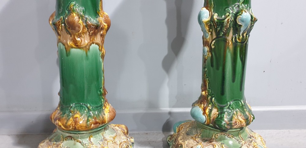 Pair Victorian Ceramic Pedestals View VI