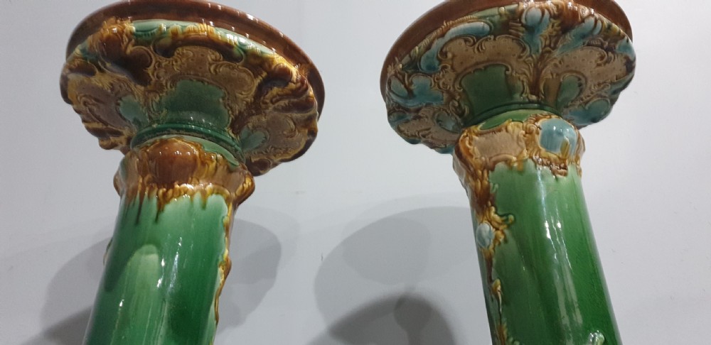 Pair Victorian Ceramic Pedestals View VII