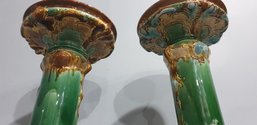 Pair Victorian Ceramic Pedestals View VIII