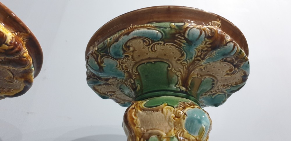 Pair Victorian Ceramic Pedestals View X