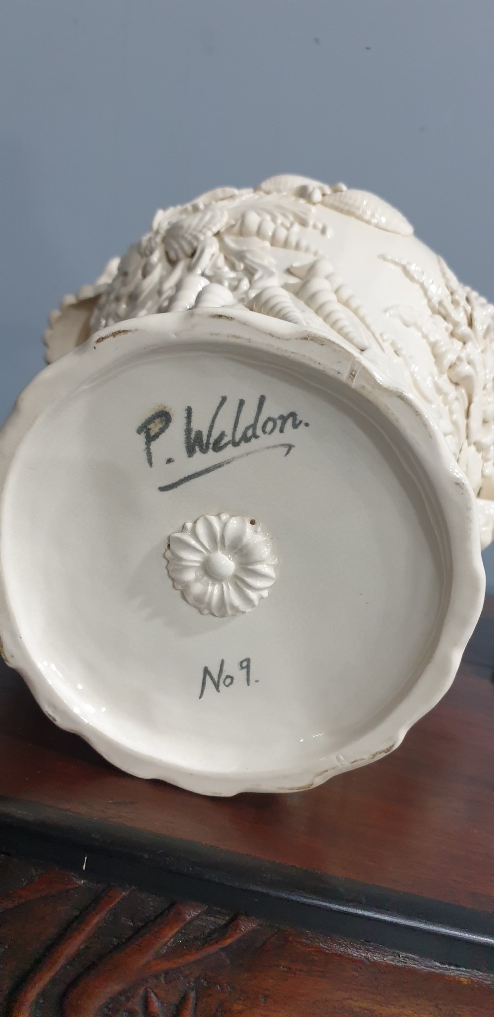 Wonderful Creamware Jug and Bowl View X