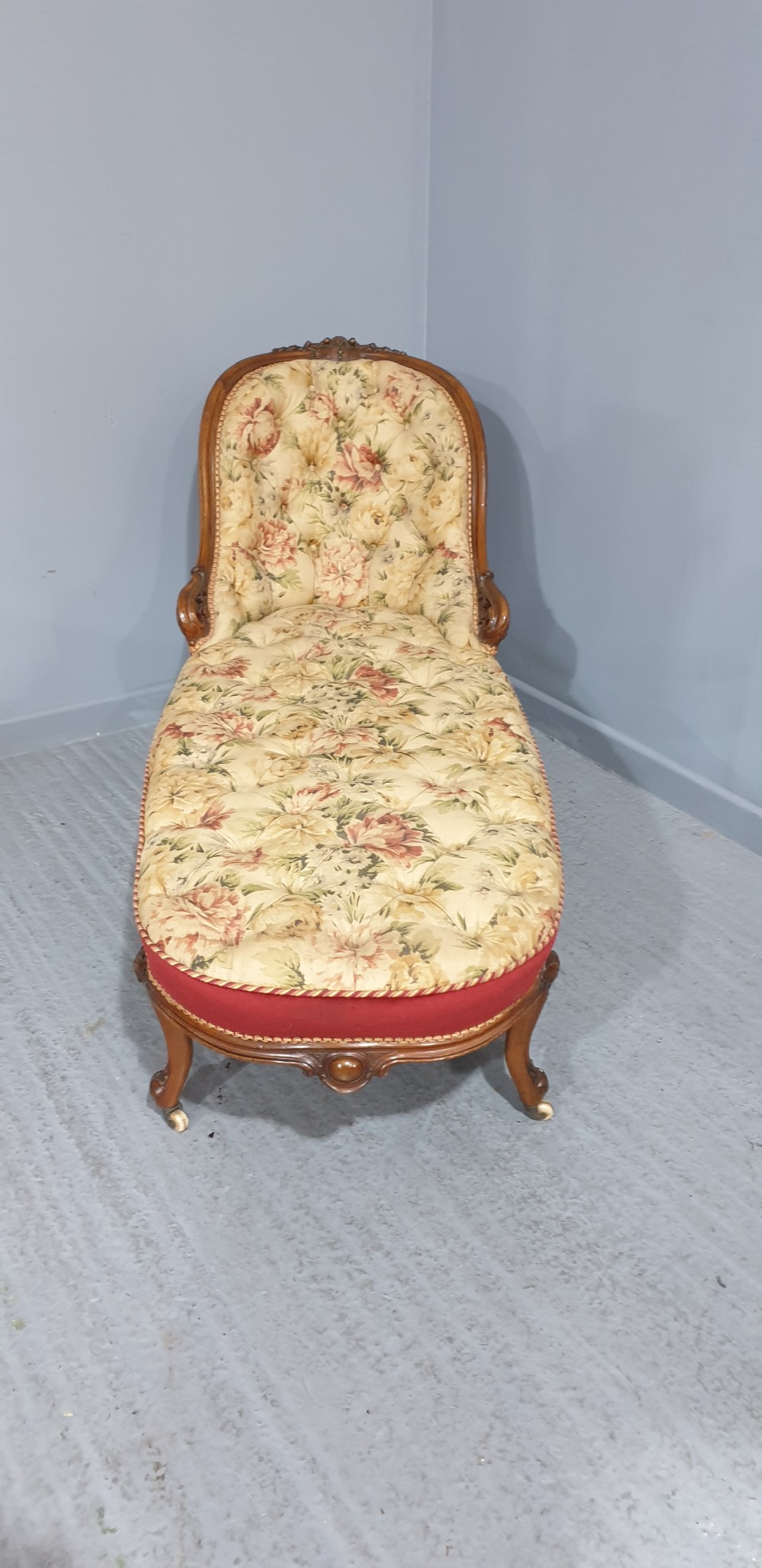 Super Victorian Mahogany Day Bed Chaise Lounge View VII