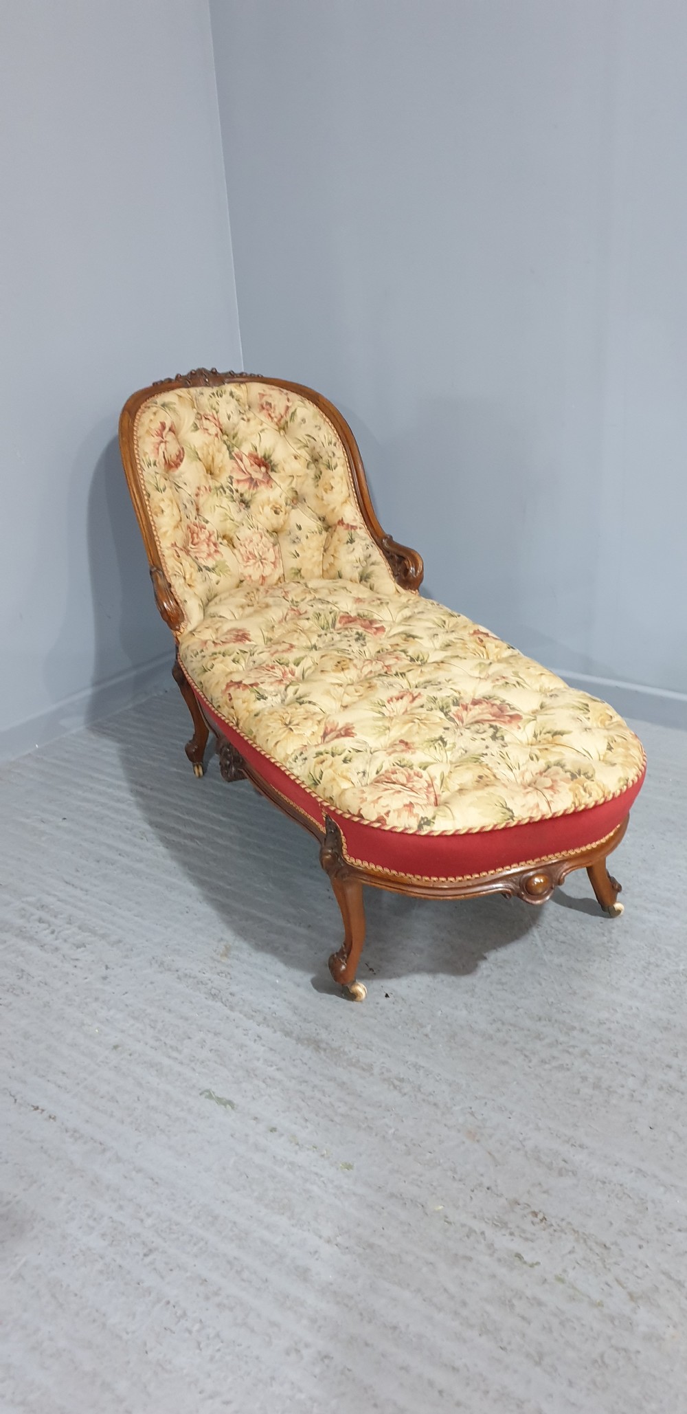 Super Victorian Mahogany Day Bed Chaise Lounge View VIII