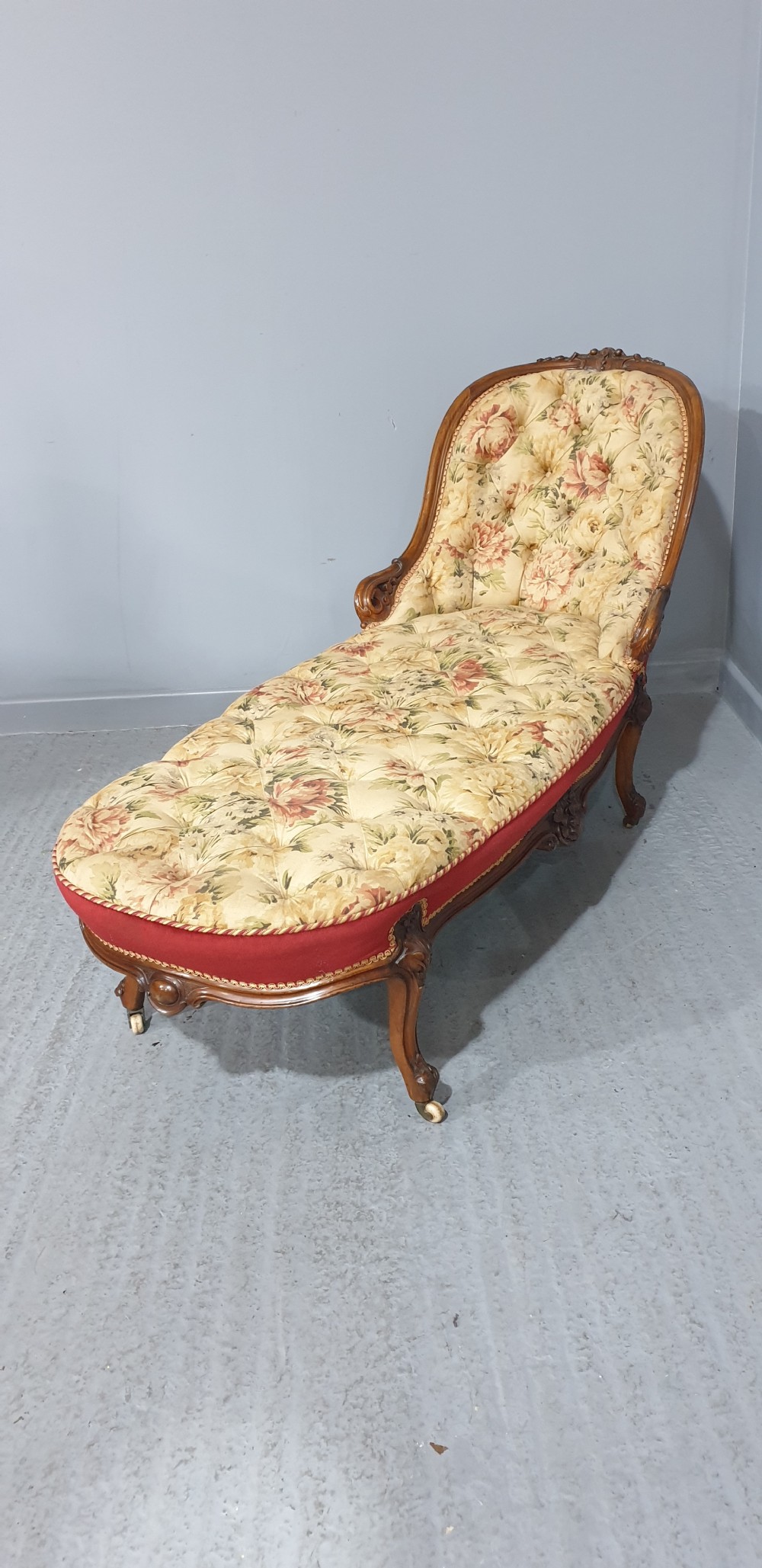 Super Victorian Mahogany Day Bed Chaise Lounge View IX