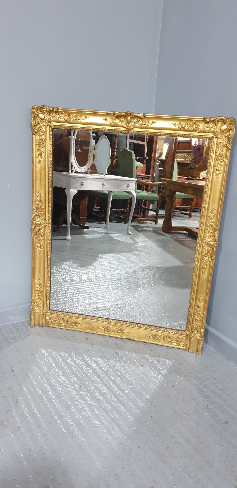 Super English Gilt Overmantle Mirror View III