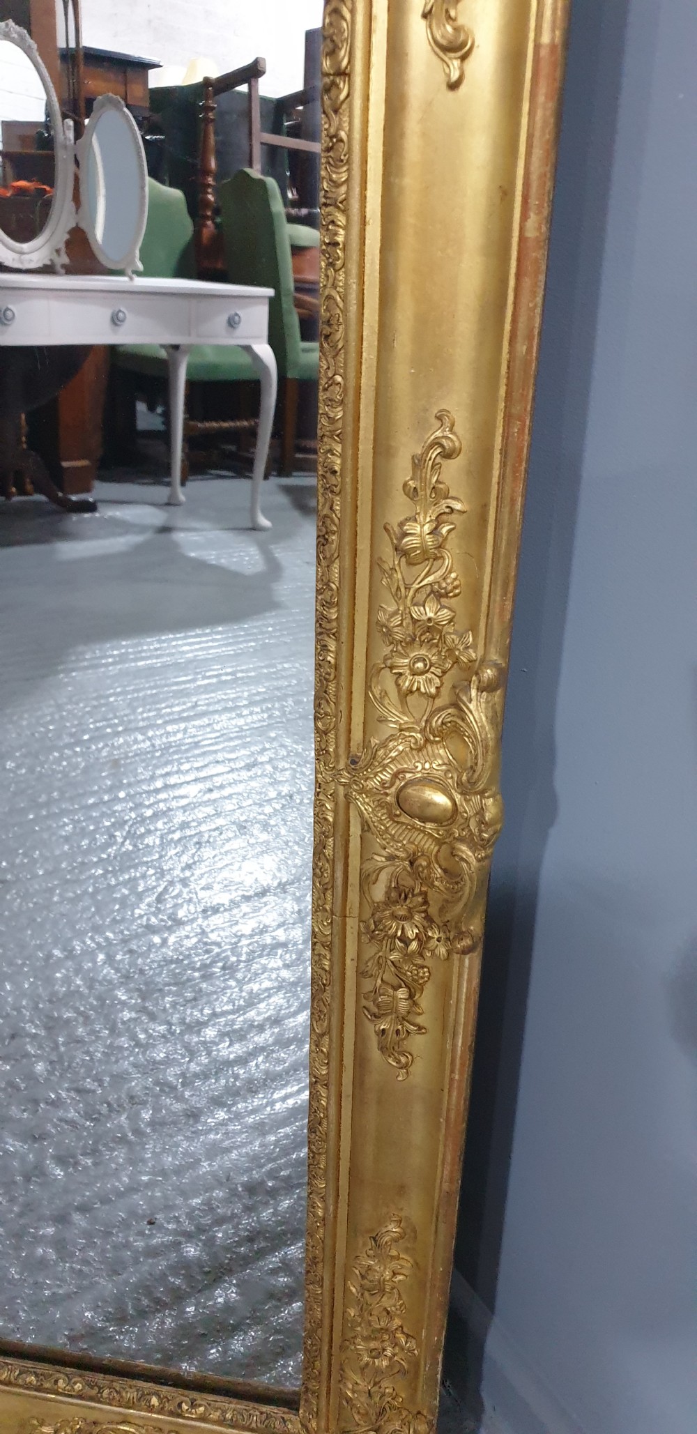 Super English Gilt Overmantle Mirror View VI