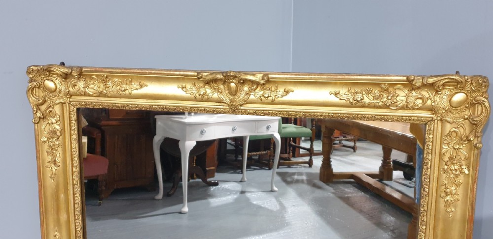Super English Gilt Overmantle Mirror View VII
