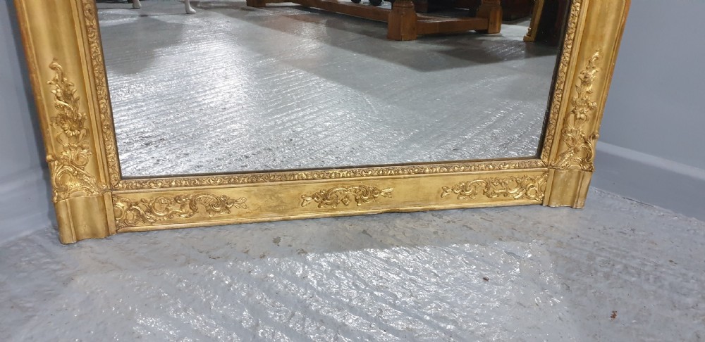 Super English Gilt Overmantle Mirror View IX