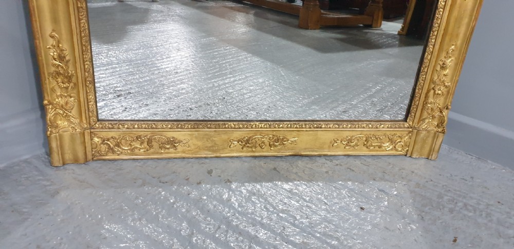 Super English Gilt Overmantle Mirror View X