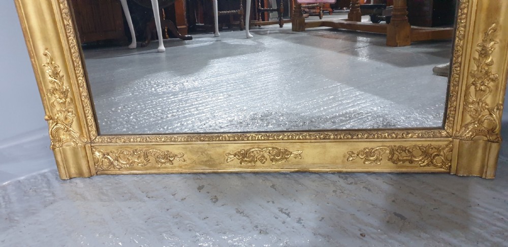 Super English Gilt Overmantle Mirror View XII
