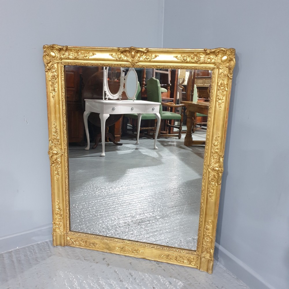 Super English Gilt Overmantle Mirror