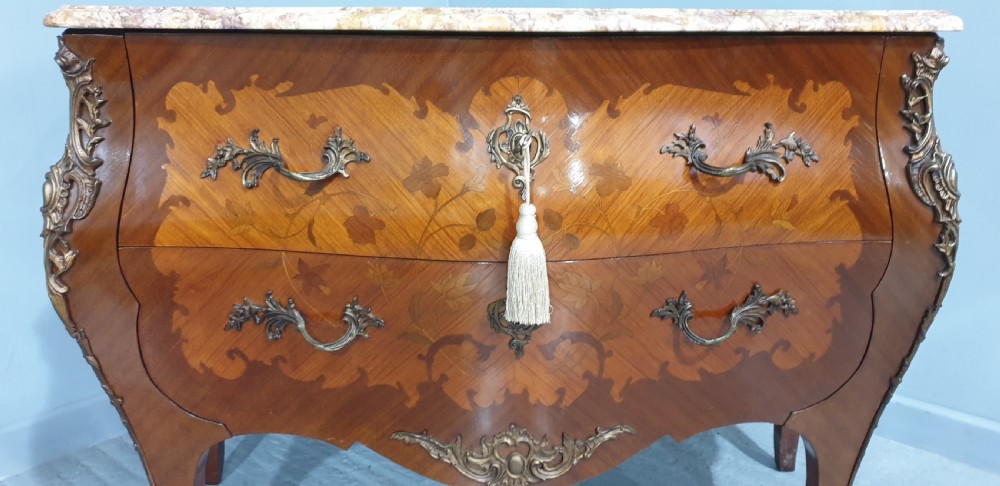 French Marquetry Commode Chest of Drawers View III
